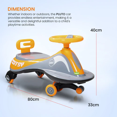 Baybee Pluto Kids Magic Swing Cars for Kids, Twister Ride on Toy Kids Car with Led Lights, Scratch Free PP Wheels, Music |Push Ride on Baby Car| Magic Car for Kids 3 to 8 Years Boy Girl