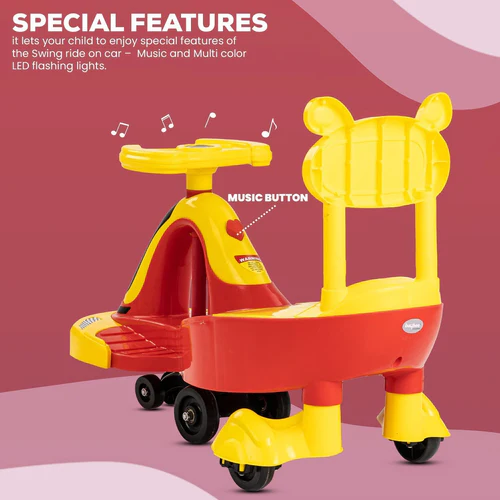 Baybee Nexus Magic Swing Cars for Kids/Baby | Twister Magic Car for Kids with LED Light, PP Scratch Free Wheels | Swing Car | Baby Car, Ride on Magic Car for Kids 3 to 8 Years Boys & Girls