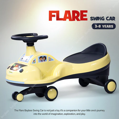 Baybee Flare Baby Swing Cars for Kids | Twister Push Ride on Toy Cars with RGB Lights, Music & PP Wheels | Magic Car for Kids with 360° Rotation | Baby car for Kids 3 to 8 Years Boy & Girl