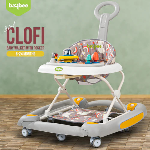 Clofi 2 in 1 Baby Walker for Kids with Rocker, Push Handle, 3 Height Adjustable