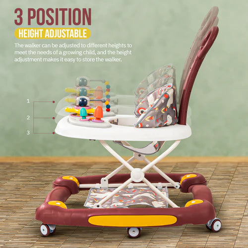 Clofi 2 in 1 Baby Walker for Kids with Rocker, Push Handle, 3 Height Adjustable