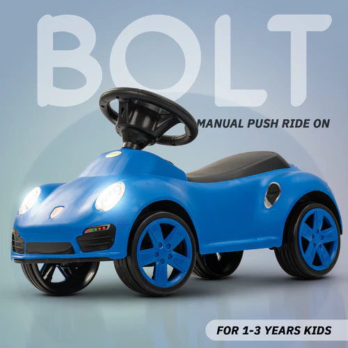 Bolt Push Ride on Car for Kids, Rideons Cars with Music, Light & Comfort Seat,Push Baby Car for Kids to Drive