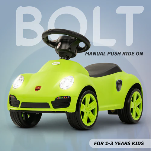 Bolt Push Ride on Car for Kids, Rideons Cars with Music, Light & Comfort Seat,Push Baby Car for Kids to Drive