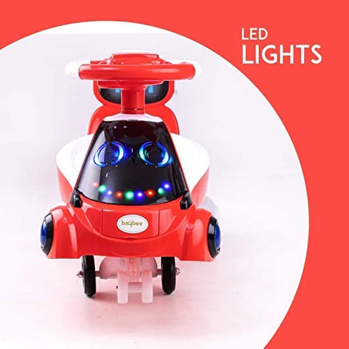 Baybee Miramar Kids Magic Swing Cars for Kids Baby, Twister Magic Ride on Toy Car for Kids with LED Lights, Music & PP Wheels, Kids Ride on Baby Magic car for Kids 3 to 8 Years Boys & Girls