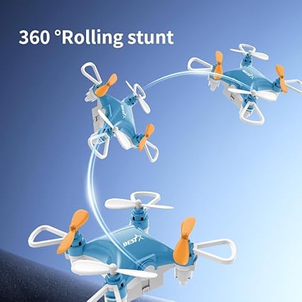 Mini Drone for Kids & Adults, Easy Stunt Flights with 360° Flips & Altitude Hold, LED Lights & Propeller Guards, Indoor/Outdoor Beginner-Friendly RC Quadcopter
