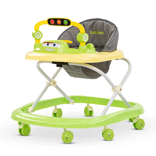 Luno Baby Walker for Kids with 3 Height Adjustable, Tray & Removeable Musical Toys