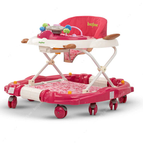 Comet 2 in 1 Baby Walker with Rocker 3 Adjustable Height, Foot Mat, Rocking & Musical Toy Bar