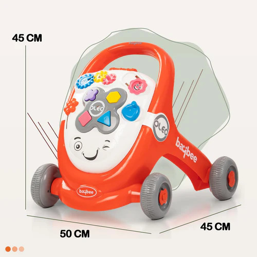 Baybee Oleo Baby Walker for Kids, Baby Activity Walker with Music, LED Light, Rotating Gears & Grip Push Handle | Kids Walker for Baby Toddlers | Baby Walker for 0 to 2 Years Boy Girl