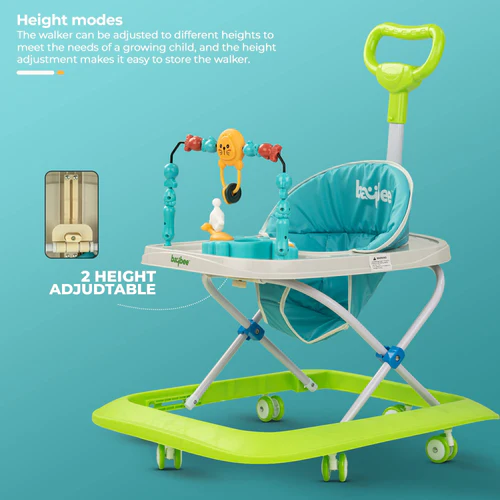 Baybee Nexus Baby Walker for Kids with Parental Push Handle & 2 Height Adjustable, Multi-Function Folding Activity Walker for Baby with Musical Toy Bar | Walker Baby 6-18 Months Boys Girls