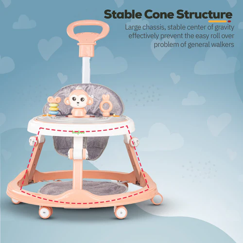 Drono Pro Baby Walker for Kids, Round Kids Walker with Parental Push Handle