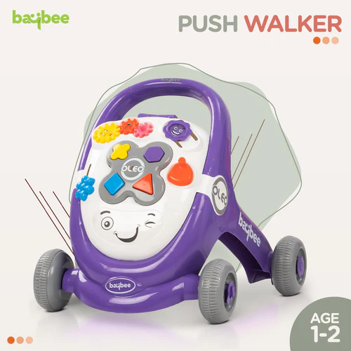 Baybee Oleo Baby Walker for Kids, Baby Activity Walker with Music, LED Light, Rotating Gears & Grip Push Handle | Kids Walker for Baby Toddlers | Baby Walker for 0 to 2 Years Boy Girl