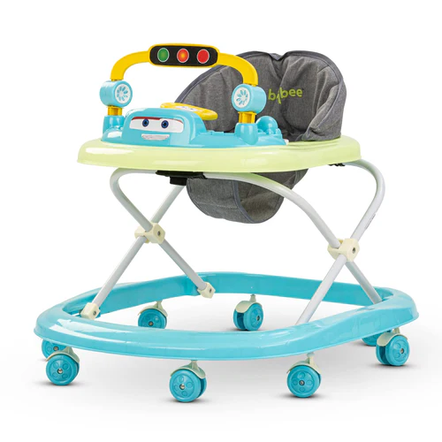 Luno Baby Walker for Kids with 3 Height Adjustable, Tray & Removeable Musical Toys