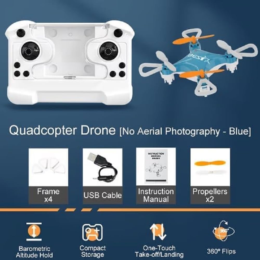 Mini Drone for Kids & Adults, Easy Stunt Flights with 360° Flips & Altitude Hold, LED Lights & Propeller Guards, Indoor/Outdoor Beginner-Friendly RC Quadcopter