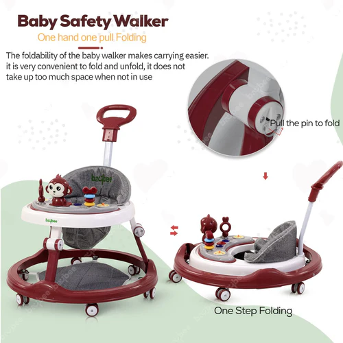 Drono Pro Baby Walker for Kids, Round Kids Walker with Parental Push Handle