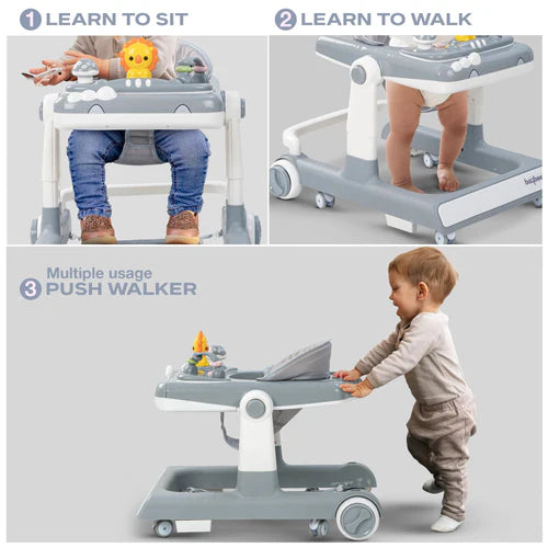 Baybee Zeni 3 IN 1 Baby Walker for Kids, Activity Kids Walker with Parental Push Handle & 3 Height Adjustable, Walker for Baby with Musical Toy Bar & Stopper, Walker Baby 6-18 Months Boys Girls