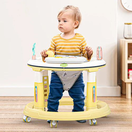 Baybee Melody Baby Walker for Kids, Round Kids Walker with 5 Adjustable Height & 360° Degree Swivel Seat