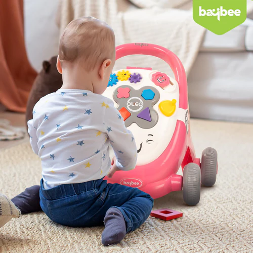 Baybee Oleo Baby Walker for Kids, Baby Activity Walker with Music, LED Light, Rotating Gears & Grip Push Handle | Kids Walker for Baby Toddlers | Baby Walker for 0 to 2 Years Boy Girl