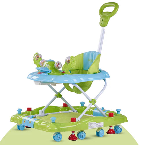 Cheezy Baby Walker Cum Rocker for Baby with Height Adjustable, Musical Toy Bar & Parental Push Handle