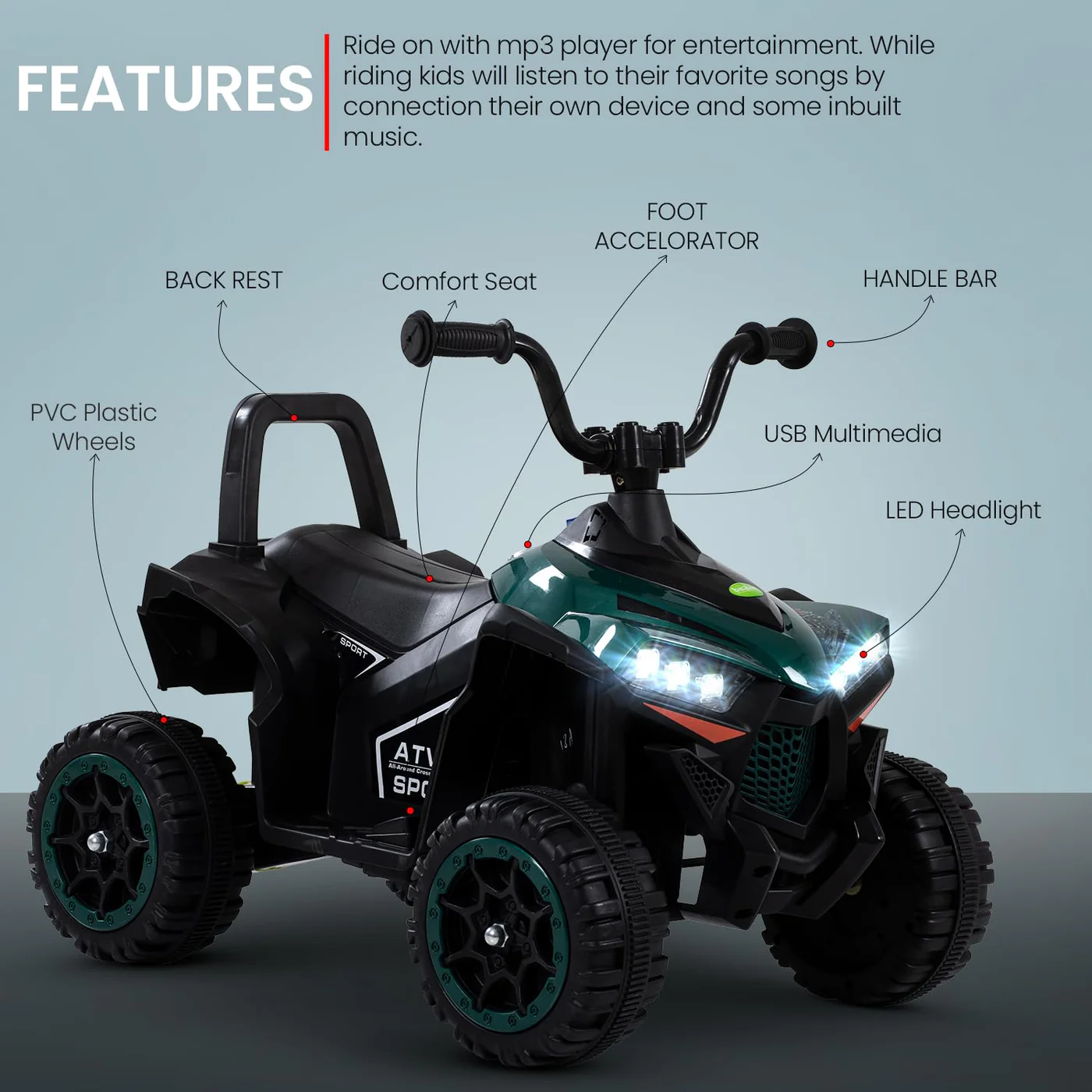 Monstro atv battery operated bike