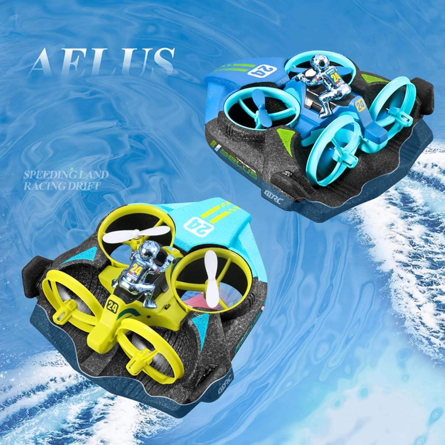 2.4G RC Formula Stunt Car – Remote Control Racing Vehicle with Omnidirectional Wheels, Mist Spray & LED Lights, 360° Drift RC Toy for Kids Indoor Outdoor Pl (Blue)