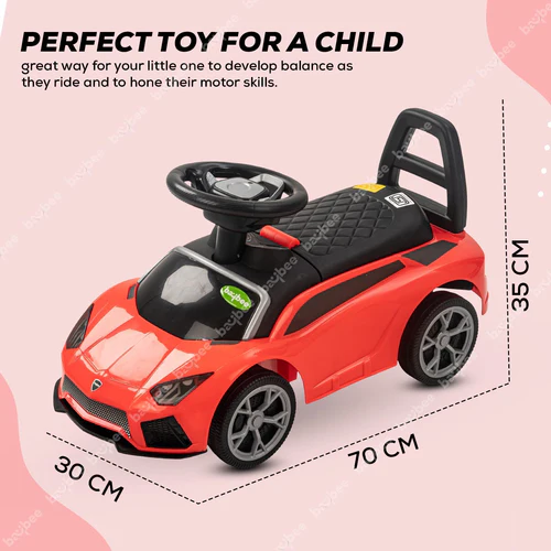 Push Ride on Car for Kids Ride on Toy Kids Car with Music, Storage & Backrest 1 to 3 Years Boy Girl