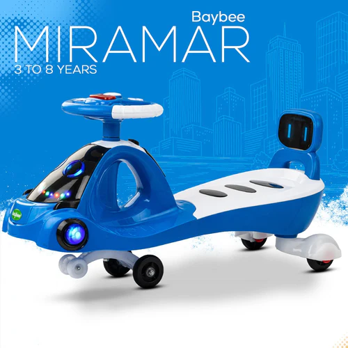 Baybee Miramar Kids Magic Swing Cars for Kids Baby, Twister Magic Ride on Toy Car for Kids with LED Lights, Music & PP Wheels, Kids Ride on Baby Magic car for Kids 3 to 8 Years Boys & Girls