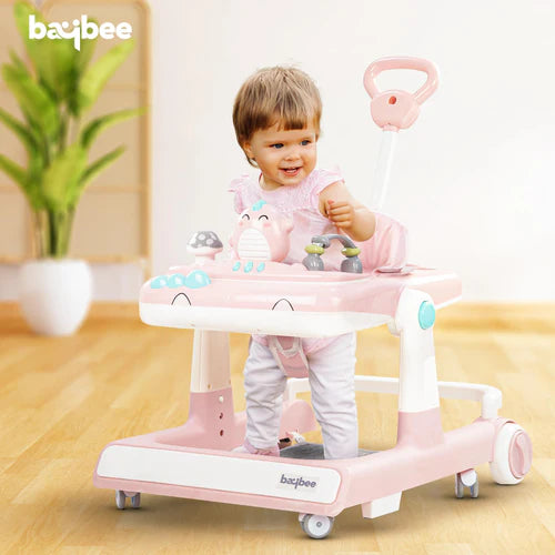 Baybee Flix 3 IN 1 Baby Walker for Kids, Activity Kids Walker with Parental Push Handle & 3 Height Adjustable, Walker for Baby with Musical Toy Bar & Stopper, Walker Baby 6-18 Months Boys Girls