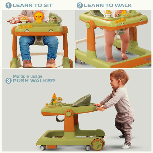 Baybee Zeni 3 IN 1 Baby Walker for Kids, Activity Kids Walker with Parental Push Handle & 3 Height Adjustable, Walker for Baby with Musical Toy Bar & Stopper, Walker Baby 6-18 Months Boys Girls