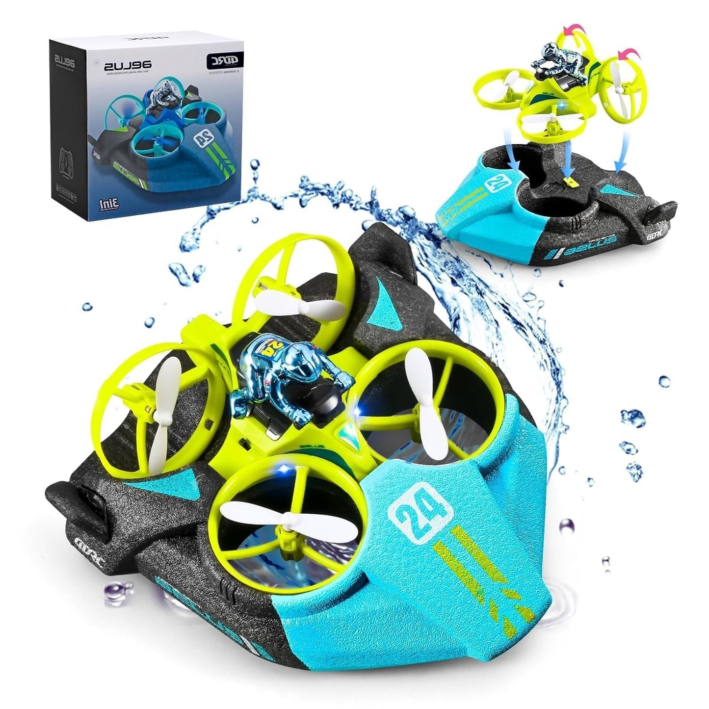 2.4G RC Formula Stunt Car – Remote Control Racing Vehicle with Omnidirectional Wheels, Mist Spray & LED Lights, 360° Drift RC Toy for Kids Indoor Outdoor Pl (Blue)