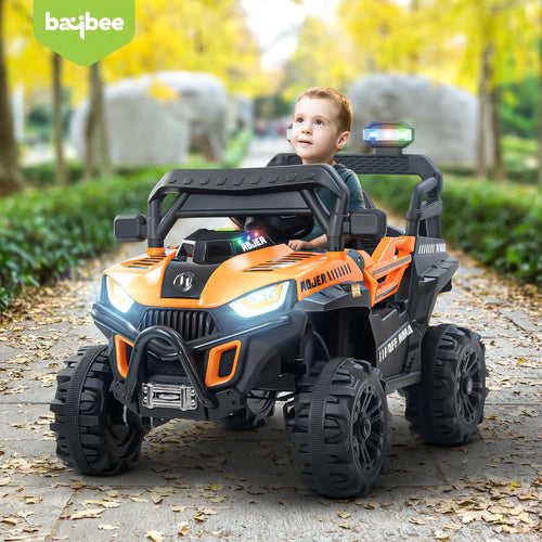 Baybee Roger Rechargeable Battery Operated Jeep for Kids, Kids Cars with Light & Music | Ride Toy Baby Big Jeep Battery Car | Electric Jeep for Kids to Drive 3 to 8 Years Boy Girl (Lite Green)