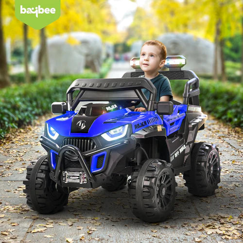 Baybee Roger Rechargeable Battery Operated Jeep for Kids, Kids Cars with Light & Music | Ride Toy Baby Big Jeep Battery Car | Electric Jeep for Kids to Drive 3 to 8 Years Boy Girl (Lite Green)