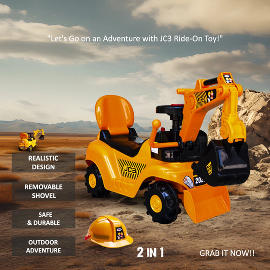 JCB MANUAL OPERRAOR RIDE ON FOR KIDS TO PLAY IN ANY AREA RIDEON