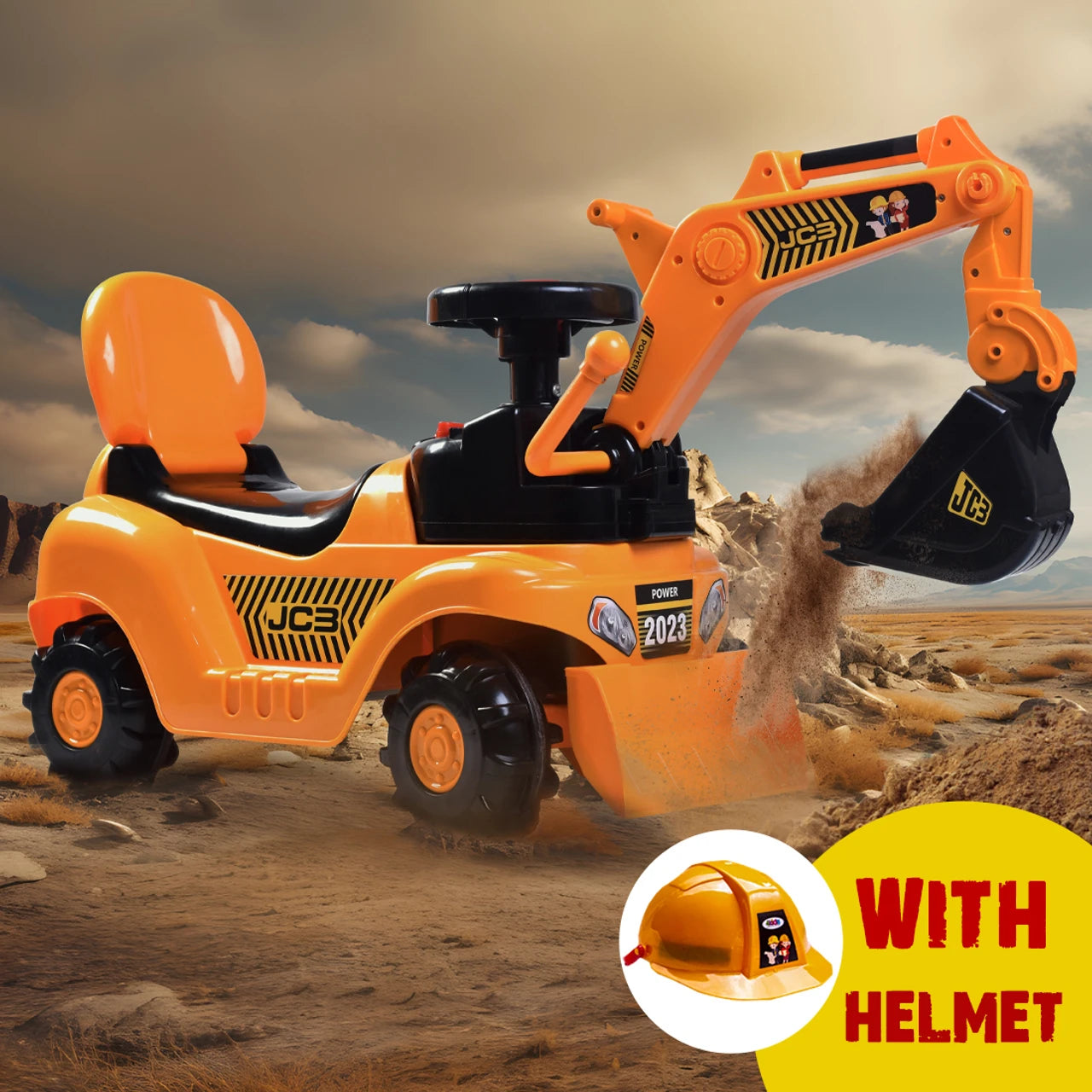 JCB MANUAL OPERRAOR RIDE ON FOR KIDS TO PLAY IN ANY AREA RIDEON